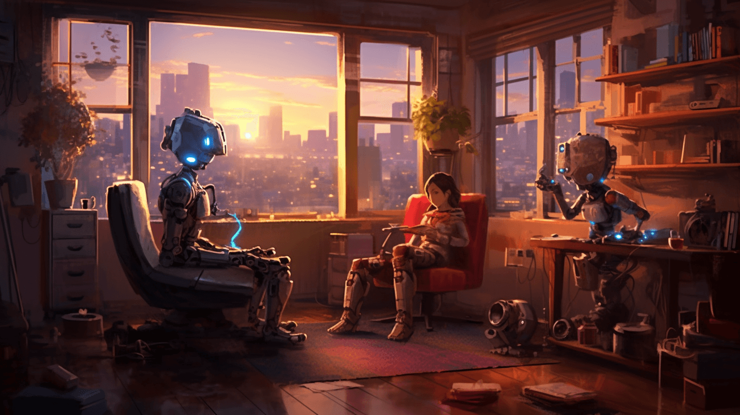 Robots helping human in living room
