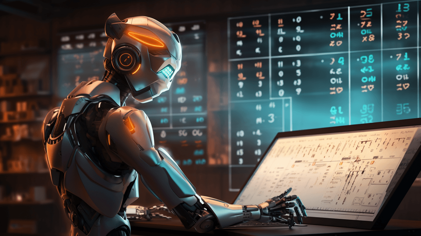 A statistician robot analyzing data